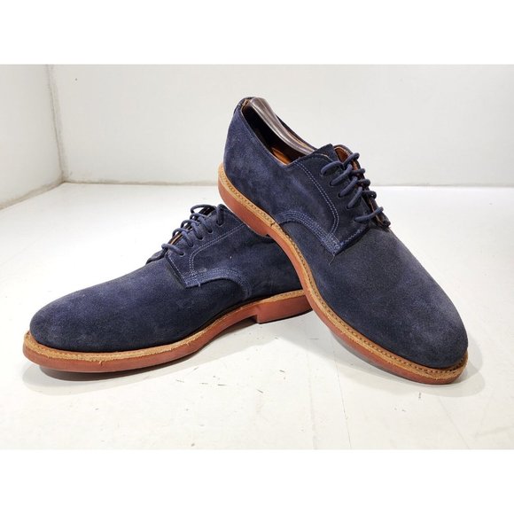 Walk Over Mens Lace Up Leather Suede Oxford Dress Shoes Blue Size 8 USA Made